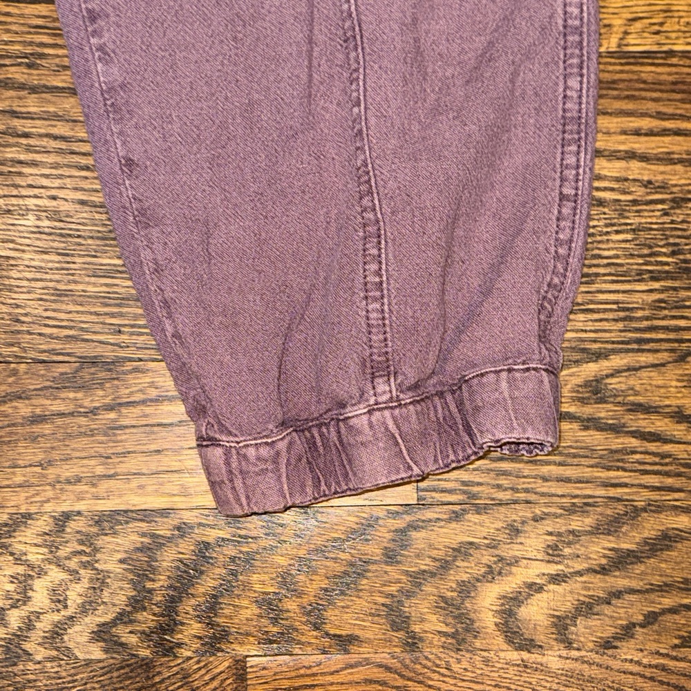 Anthropoloige Dusty Purple Cargo Linen Jogger Pants Women's L - Picture 5 of 7